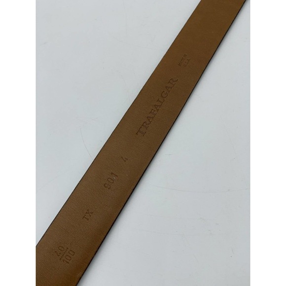 Trafalgar Men's Size 40 Brown Black Textured Crosshatch Leather Dress Belt - Picture 8 of 8